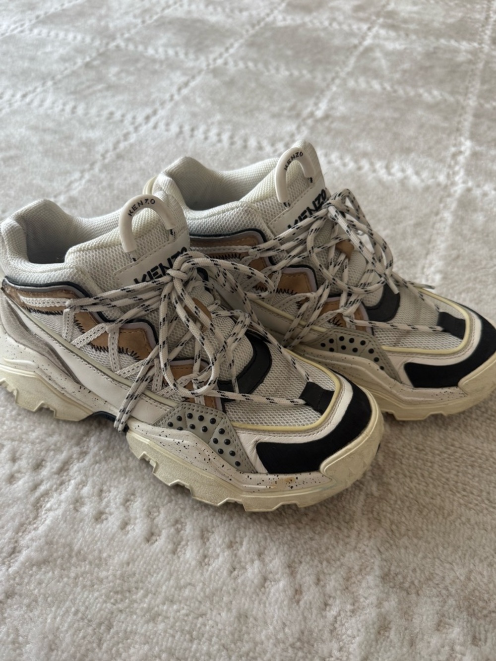 Kenzo Chunky Sneakers – Size 38 – Statement Design – White/Black